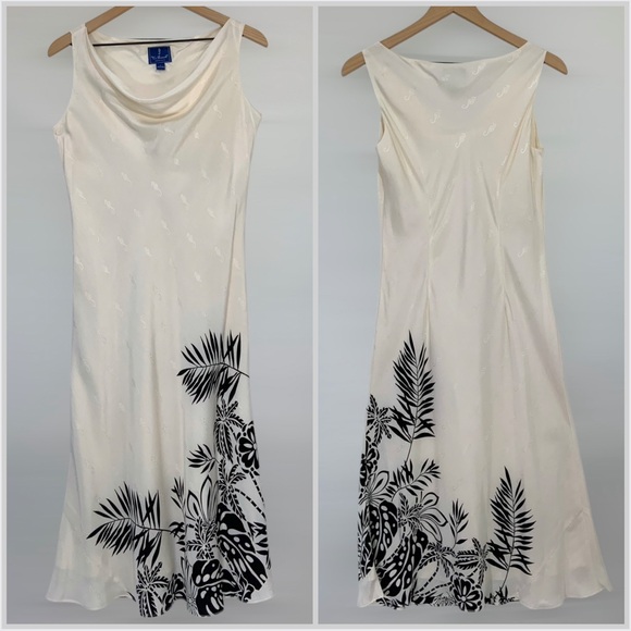 Tory Richard Honolulu Sleeveless Bias-cut Silk Midi Dress Size 8 in Pearl White - Picture 3 of 9